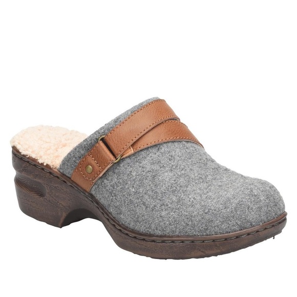 b.o.c Mae‎ Gray Wool Sherpa Lining Comfort Mules Clog Size 7 - Picture 1 of 8